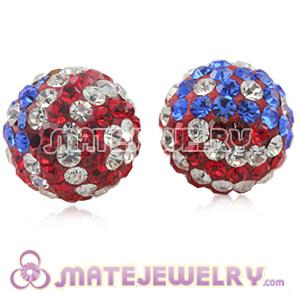 10mm Czech Crystal Flag Of The USA Beads Earrings Component Findings 