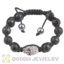 Handmade Bracelets With Black Onyx Buddhist And Pave Crystal Skull Bead