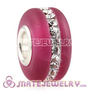 Wholesale Kerastyle Rose Frosted Glass Silver Core Bead With Austrian Crystal  