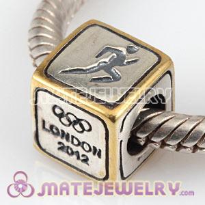 European Athletics Beads London 2012 Olympics Gold Plated Silver Charms