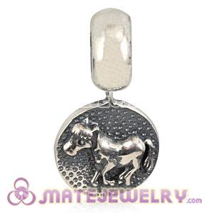Sterling Silver Chinese Zodiac Horse Dangle Charm Bead Wholesale