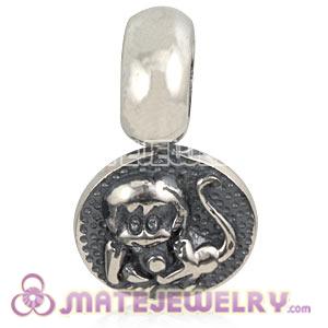Sterling Silver Chinese Zodiac Monkey Dangle Charm Bead Wholesale