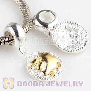 Gold Plated Sterling Silver Chinese Zodiac Sheep Dangle Charm Bead Wholesale