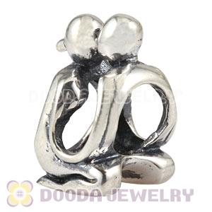 Sterling Silver European Man And Woman Couple Lover Charm Beads  
