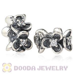 Antique Sterling Silver Wanda Garden Spacer Beads With Stones