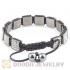Gun Black Handmade Pave Crystal Square Alloy Bracelets With Hematite