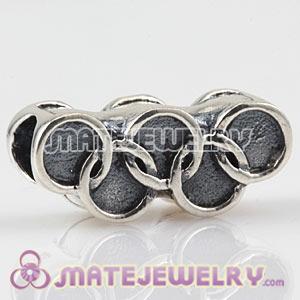 Sterling Silver Olympic Rings London 2012 Beads Suit 2012 Olympics European Bracelet