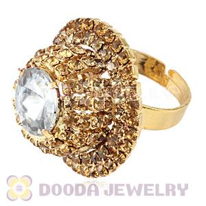 Wholesale Gold Plated Yellow Crystal Finger Rings For Men