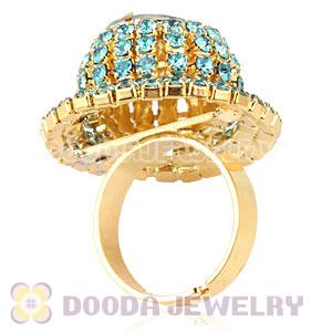 Wholesale Gold Plated Yellow Crystal Finger Rings For Men