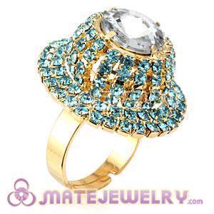 Wholesale Gold Plated Yellow Crystal Finger Rings For Men