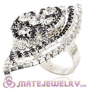 Wholesale Silver Plated Crystal Flower Ring For Women 