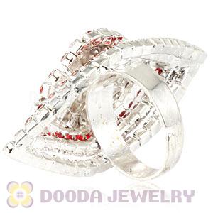 Wholesale Silver Plated Crystal Flower Ring For Women 