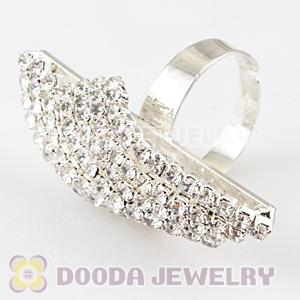 Wholesale Silver Plated White Crystal Ring For Women 