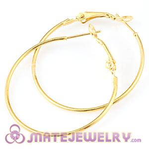 35mm Gold Plated Hoops For Basketball Wives Earrings Accesories