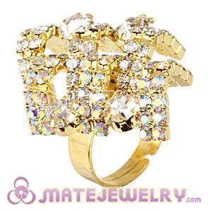 Wholesale Unisex Gold Plated Crystal Finger Ring  