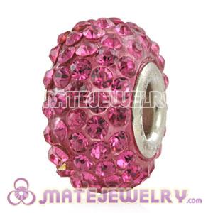 Wholesale European Rose Pave Crystal Bead With Alloy Core