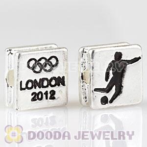 London 2012 Olympics Football Square Alloy Beads Wholesale