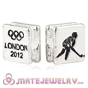 Wholesale London 2012 Olympics Hockey Square Alloy Beads 