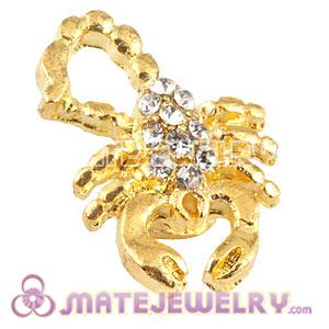Wholesale Handmade Gold Plated Scorpion Charms Beads With Crystal 
