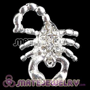 Wholesale Handmade Silver Plated Scorpion Charms Beads With Crystal 