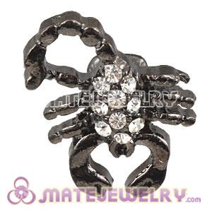 Wholesale Handmade Gun Black Plated Scorpion Charms Beads With Crystal 