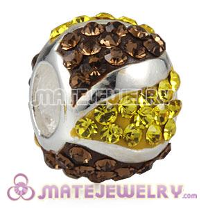 Wholesale 925 Sterling Silver Charm Beads With Austrian Crystal 
