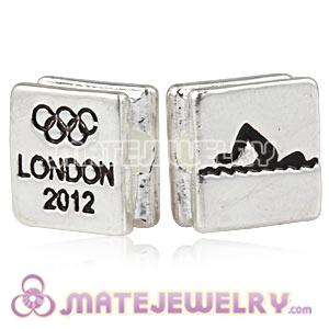 Wholesale London 2012 Olympics Swimming Square Alloy Beads 