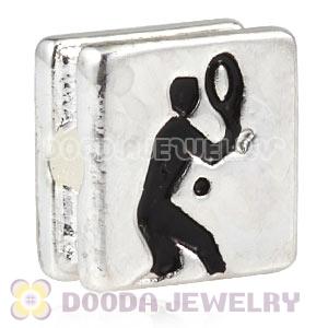 London 2012 Olympics Tennis Square Alloy Beads Wholesale
