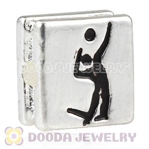 London 2012 Olympics Volleyball Square Alloy Beads Wholesale