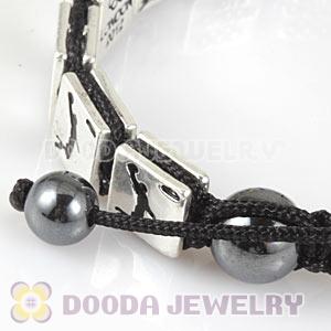 Handmade London 2012 Olympics Basketball Square Alloy Bracelets With Hematite