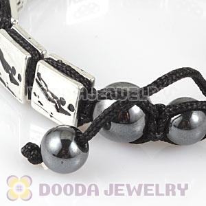 Handmade London 2012 Olympics Beach Volleyball Square Alloy Bracelets With Hematite