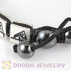 Handmade London 2012 Olympics Canoe Sprint Square Alloy Bracelets With Hematite