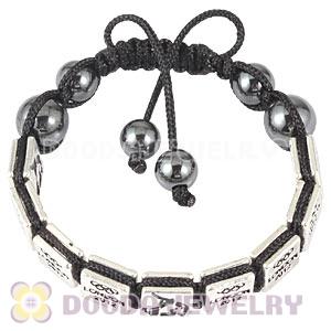 Handmade London 2012 Olympics Judo Square Alloy Bracelets With Hematite