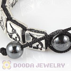 Handmade London 2012 Olympics Judo Square Alloy Bracelets With Hematite