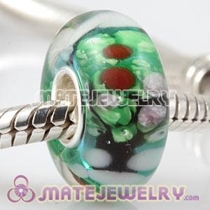 Handmade European Christmas Tree Glass Beads In 925 Silver Single Core
