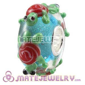 Handmade European Baby Turtle Glass Beads In 925 Silver Single Core