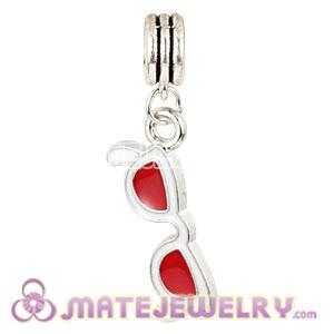 Platinum Plated Alloy Enamel Red Sunglass Charms Wholesale 