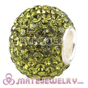 10X13 Charm European Beads With 130pcs Olivine Austrian Crystal 925 Silver Core