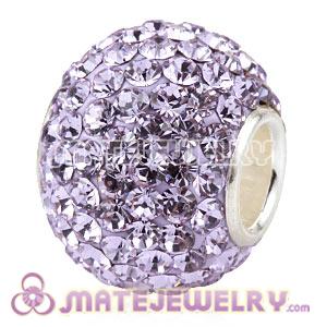 10X13 Charm European Beads With 130pcs Violet Austrian Crystal 925 Silver Core