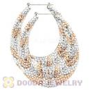 Cheap 76X90mm Basketball Wives Bamboo Crystal Hoop Earrings Wholesale