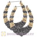 Cheap 60X80mm Basketball Wives Bamboo Crystal Water Drop Earrings 