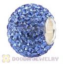 10X13 Big Charm Beads With 130pcs Sapphire Austrian Crystal 925 Silver Core