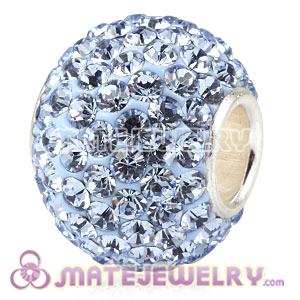 10X13 Charm European Beads With 130pcs Light Sapphire Austrian Crystal 925 Silver Core