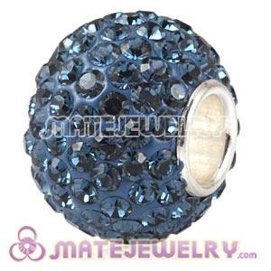 10X13 Charm European Beads With 130pcs Montana Austrian Crystal 925 Silver Core