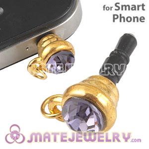 Wholesale Earphone Jack Plug Accessory With Lavender Crystal For Smart Phone 