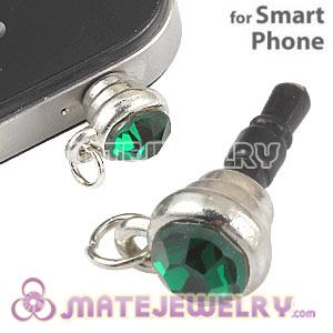 Wholesale Earphone Jack Plug Accessory With Green Crystal For Smart Phone 