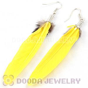 Fashion Green Tibetan Jaderic Bohemia Styles Feather Earrings