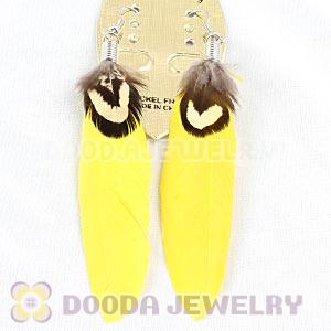 Fashion Green Tibetan Jaderic Bohemia Styles Feather Earrings