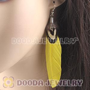 Fashion Green Tibetan Jaderic Bohemia Styles Feather Earrings