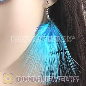 Wholesale Green Tibetan Jaderic Bohemia Styles Shagginess Feather Earrings